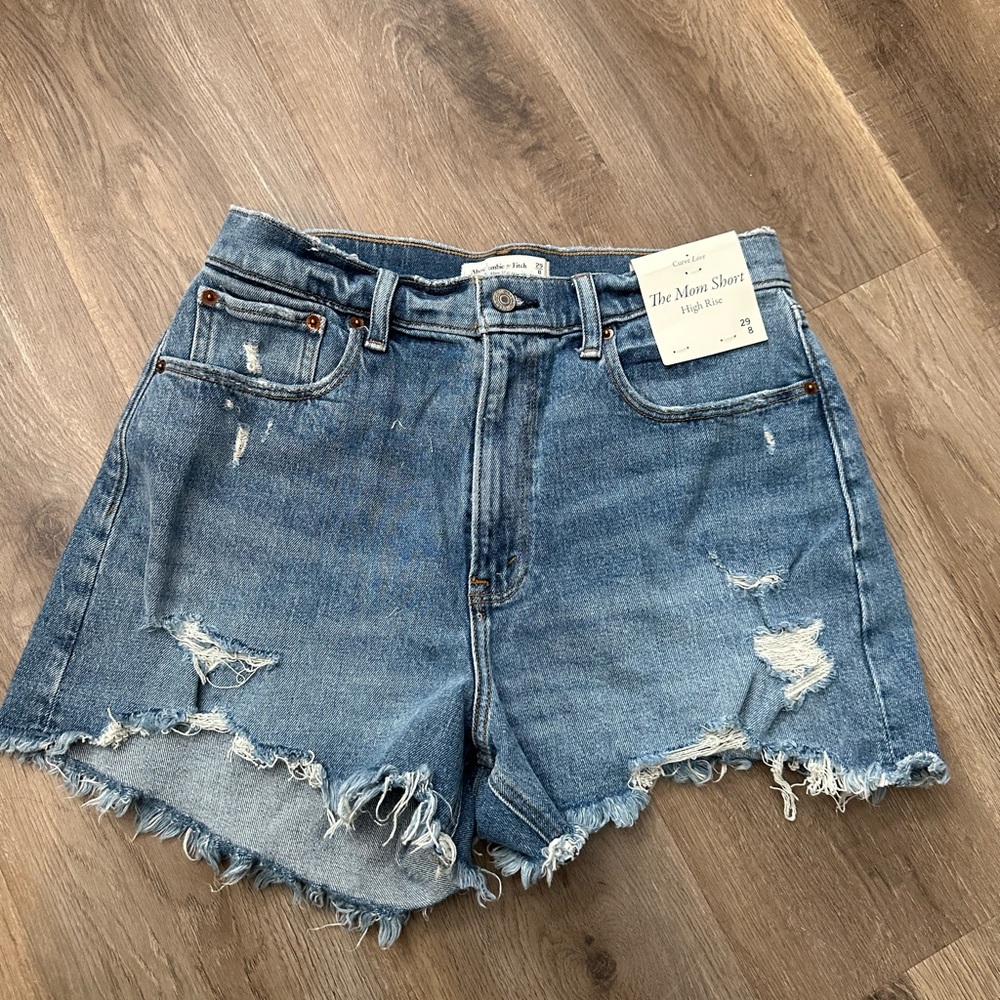 Abercrombie & Fitch Blue Distressed Jean Shorts size 29